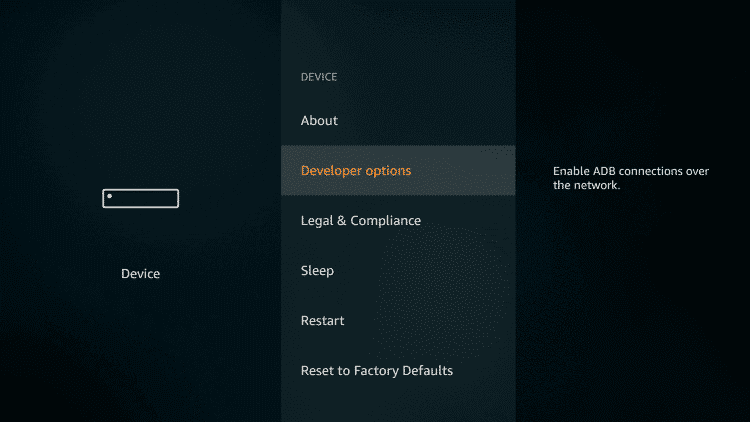 Developer options