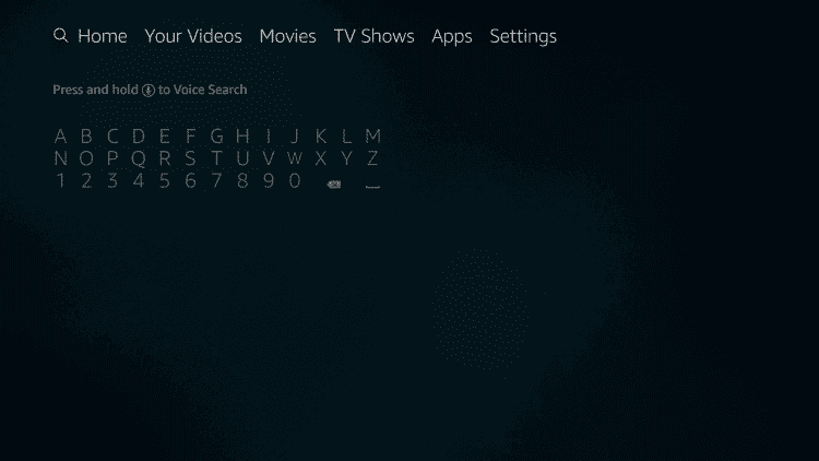 Firestick search menu